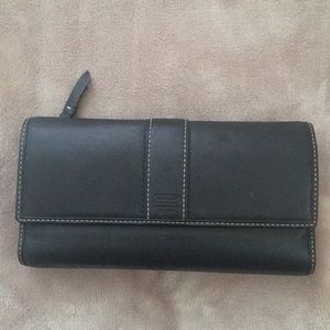 Coach leather wallet with check book